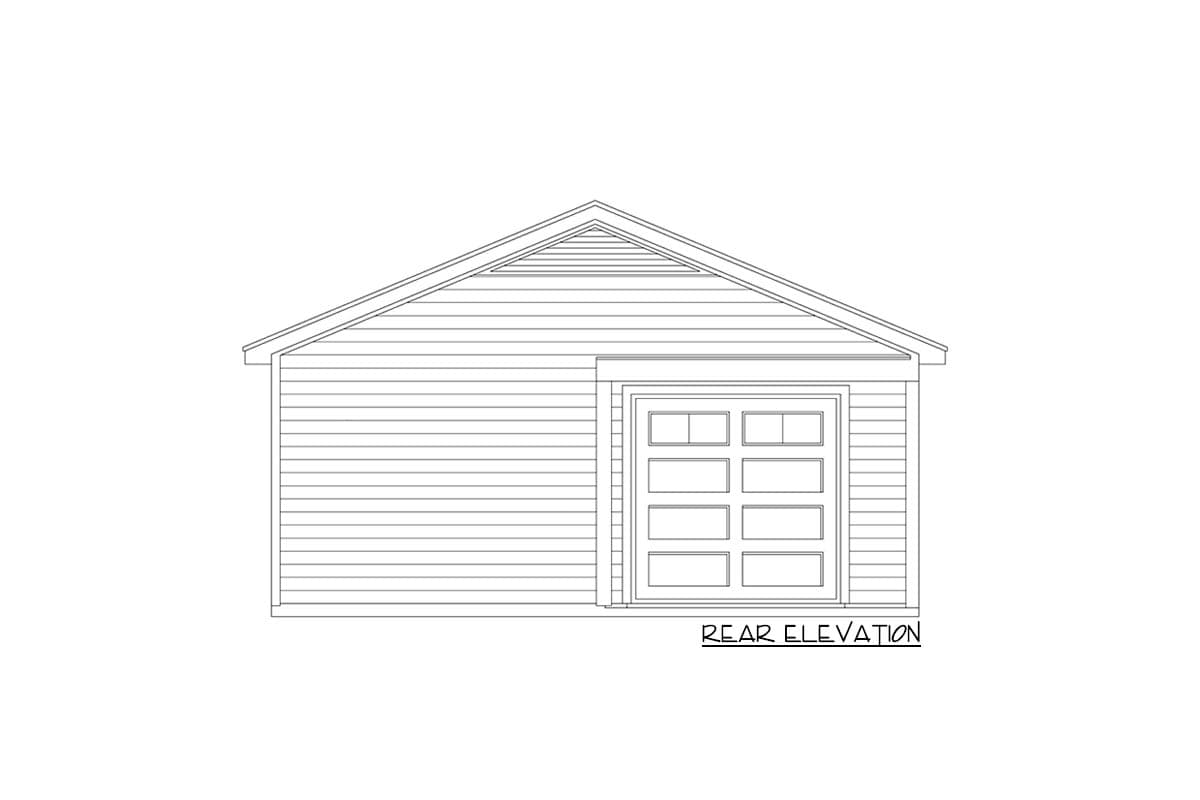 Plan 680009VR: Detached Garage with Rear Porch - Image #4 - Traditional