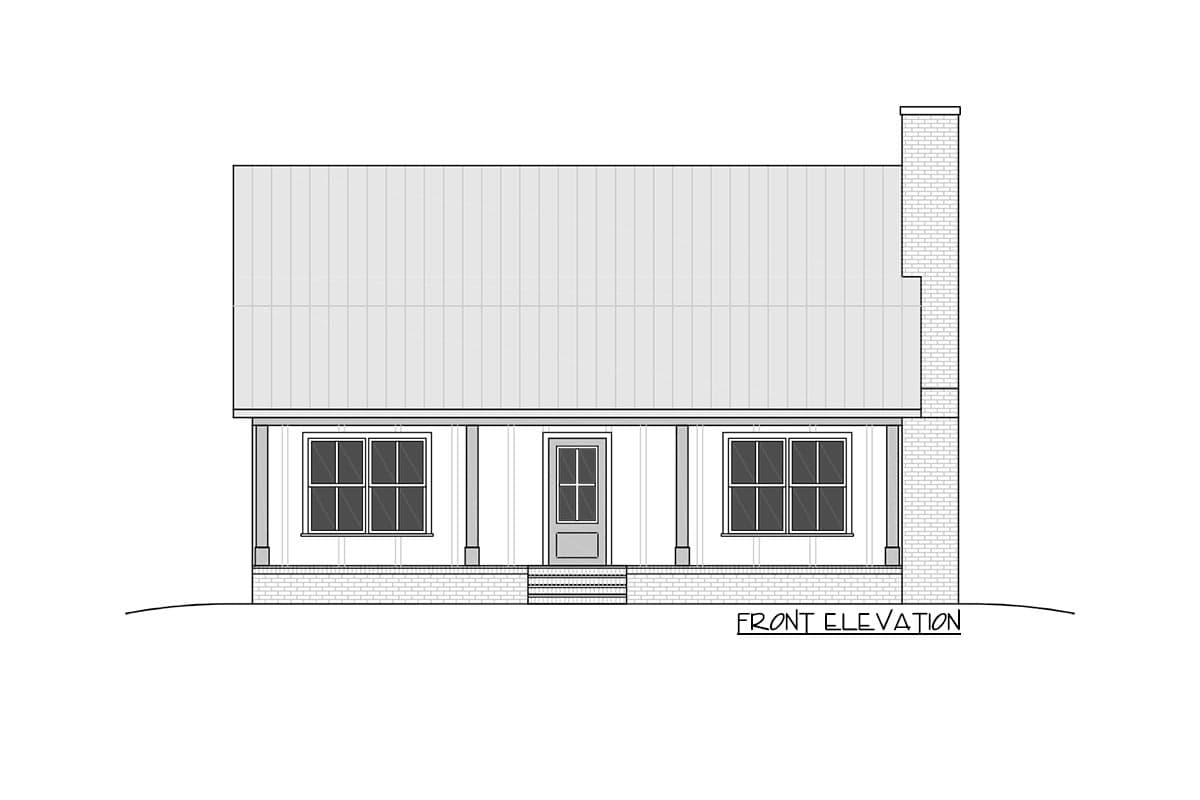 Plan 810007RBT: 1 or 2-Bed Farmhouse Cottage Plan with Vaulted Living Room - 1500 Sq Ft - Image #9 - Cabin, Cottage, Country, Farmhouse, Modern Farmhouse, Rustic, Traditional, Vacation