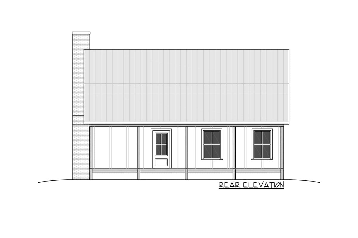 Plan 810007RBT: 1 or 2-Bed Farmhouse Cottage Plan with Vaulted Living Room - 1500 Sq Ft - Image #10 - Cabin, Cottage, Country, Farmhouse, Modern Farmhouse, Rustic, Traditional, Vacation