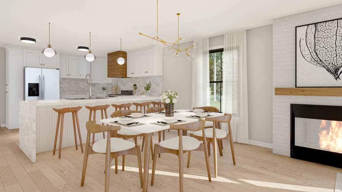 Plan 810007RBT: 1 or 2-Bed Farmhouse Cottage Plan with Vaulted Living Room - 1500 Sq Ft - Image #6 - Cabin, Cottage, Country, Farmhouse, Modern Farmhouse, Rustic, Traditional, Vacation