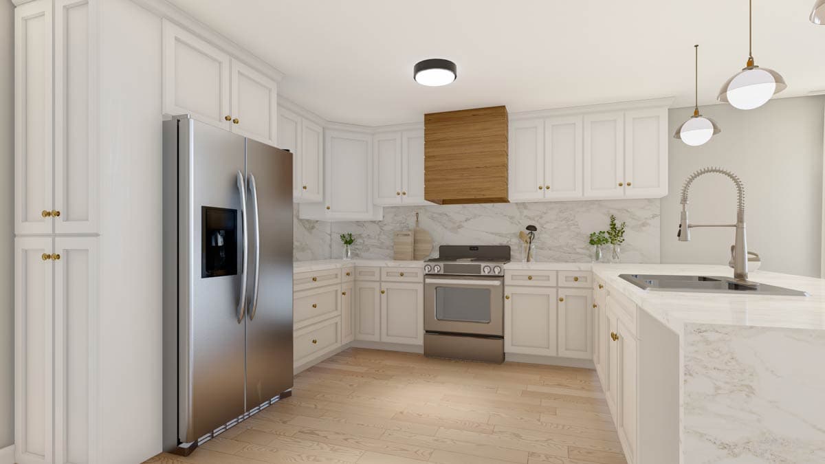 Plan 810007RBT: 1 or 2-Bed Farmhouse Cottage Plan with Vaulted Living Room - 1500 Sq Ft - Image #7 - Cabin, Cottage, Country, Farmhouse, Modern Farmhouse, Rustic, Traditional, Vacation