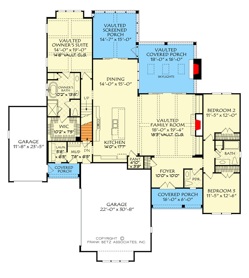Plan 710418BTZ: 2200 Square Foot Modern Farmhouse Plan with Upstairs Expansion - Floor Plan - Main Level - Country, Craftsman, Farmhouse, Modern Farmhouse, New American