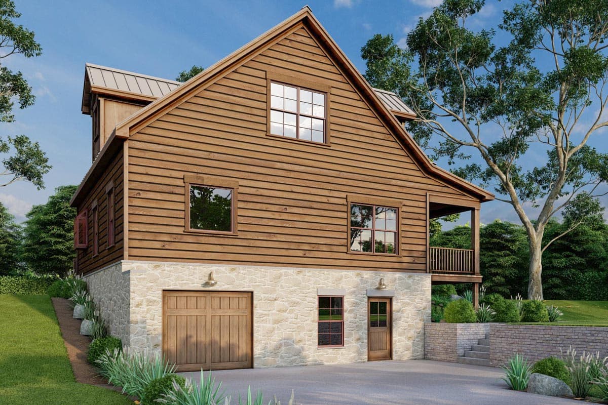 Plan 70785MK: 3 Bed Rustic Cabin with Drive-Under Garage - 2221 Sq Ft - Image #4 - Cabin, Cottage, Country, Mountain, Rustic, Traditional, Vacation