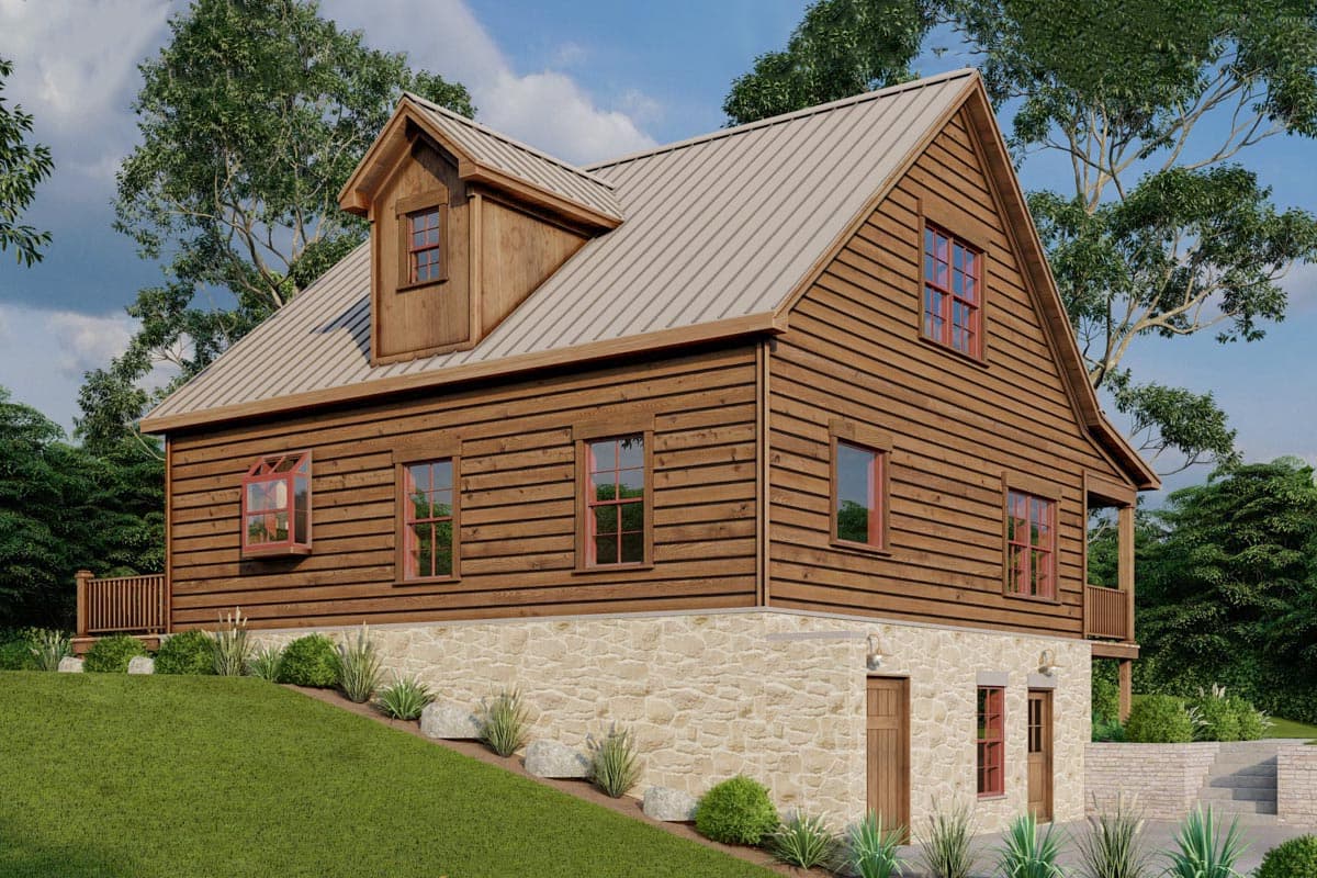 Plan 70785MK: 3 Bed Rustic Cabin with Drive-Under Garage - 2221 Sq Ft - Image #5 - Cabin, Cottage, Country, Mountain, Rustic, Traditional, Vacation