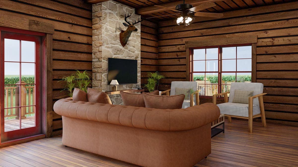 Plan 70785MK: 3 Bed Rustic Cabin with Drive-Under Garage - 2221 Sq Ft - Image #12 - Cabin, Cottage, Country, Mountain, Rustic, Traditional, Vacation