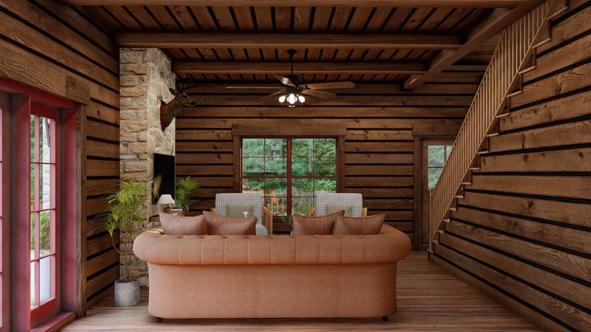 Plan 70785MK: 3 Bed Rustic Cabin with Drive-Under Garage - 2221 Sq Ft - Image #13 - Cabin, Cottage, Country, Mountain, Rustic, Traditional, Vacation