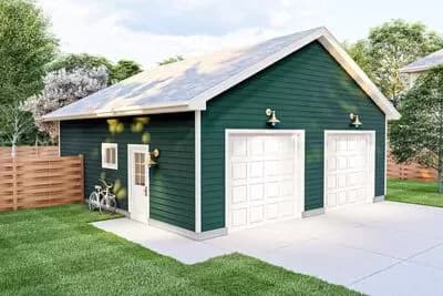 Traditional Style 2-Car Detached Garage Plan