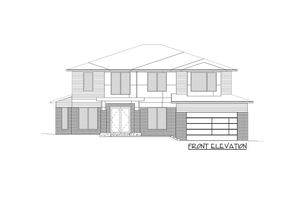 Plan 666179RAF: 5-Bed Modern Home Plan with 4-Car Tandem Garage - Image #7 - Mid Century Modern, Modern, Northwest, Prairie