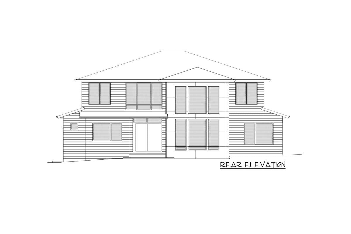 Plan 666179RAF: 5-Bed Modern Home Plan with 4-Car Tandem Garage - Image #9 - Mid Century Modern, Modern, Northwest, Prairie