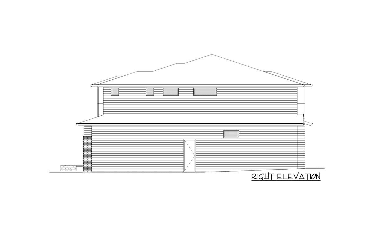 Plan 666179RAF: 5-Bed Modern Home Plan with 4-Car Tandem Garage - Image #10 - Mid Century Modern, Modern, Northwest, Prairie