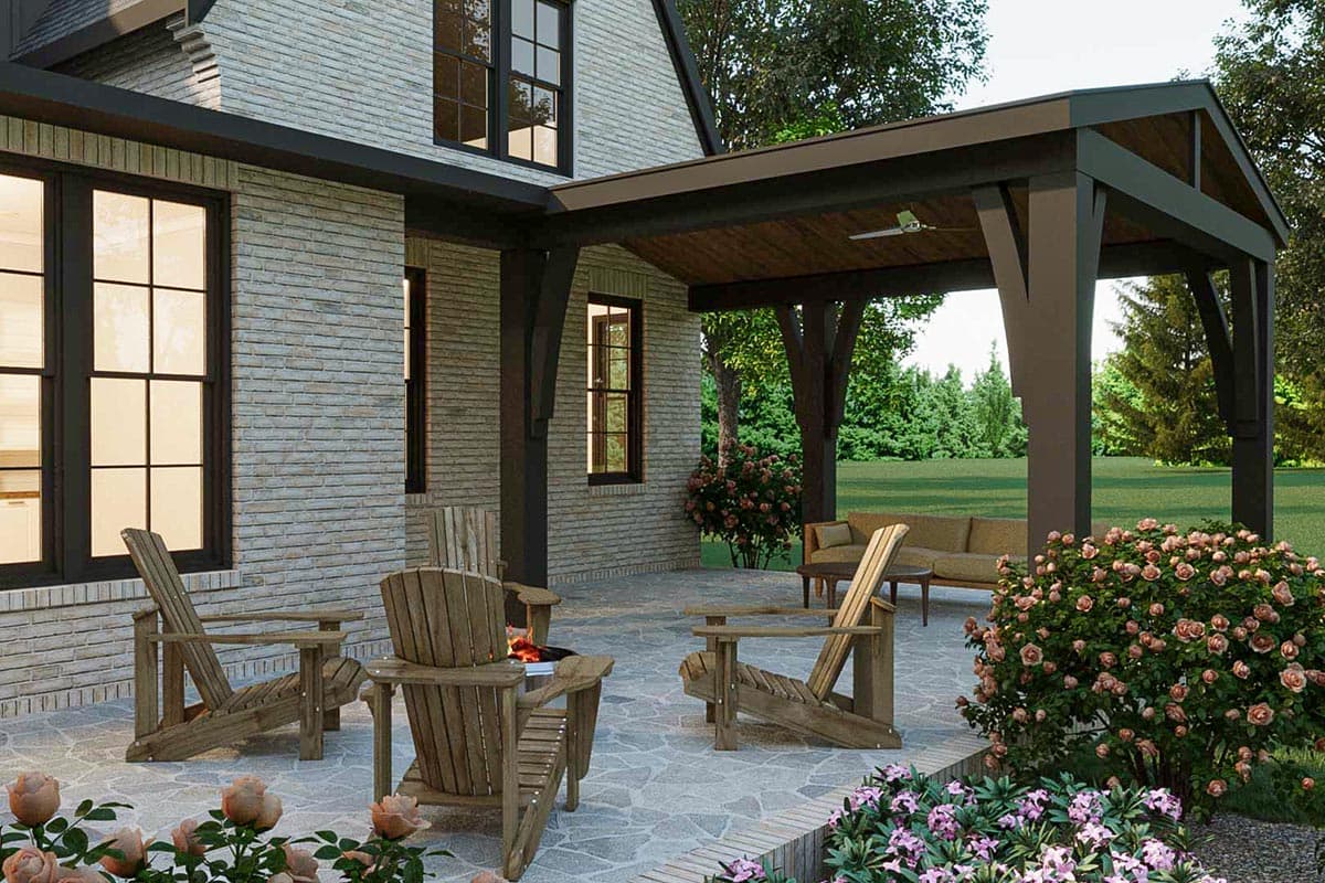 Plan 50214PH: 2-Story Modern Tudor House Plan with Main-level Master Bedroom - Image #5 - Country, European, Transitional, Tudor