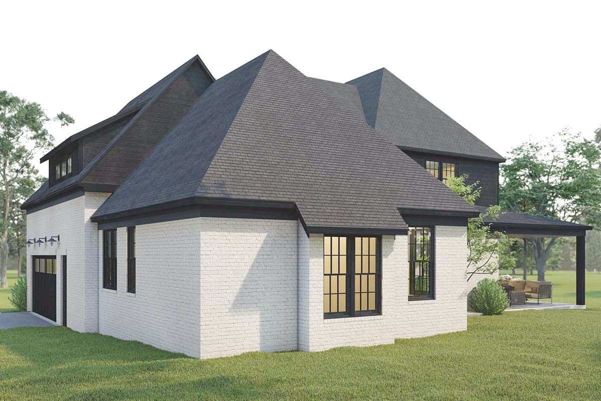 Plan 50215PH: Transitional European Home Plan with Office and Large Playroom - 3602 Sq Ft - Image #4 - European, New American, Transitional, Tudor
