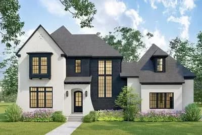 Transitional European Home Plan with Office and Large Playroom - 3602 Sq Ft