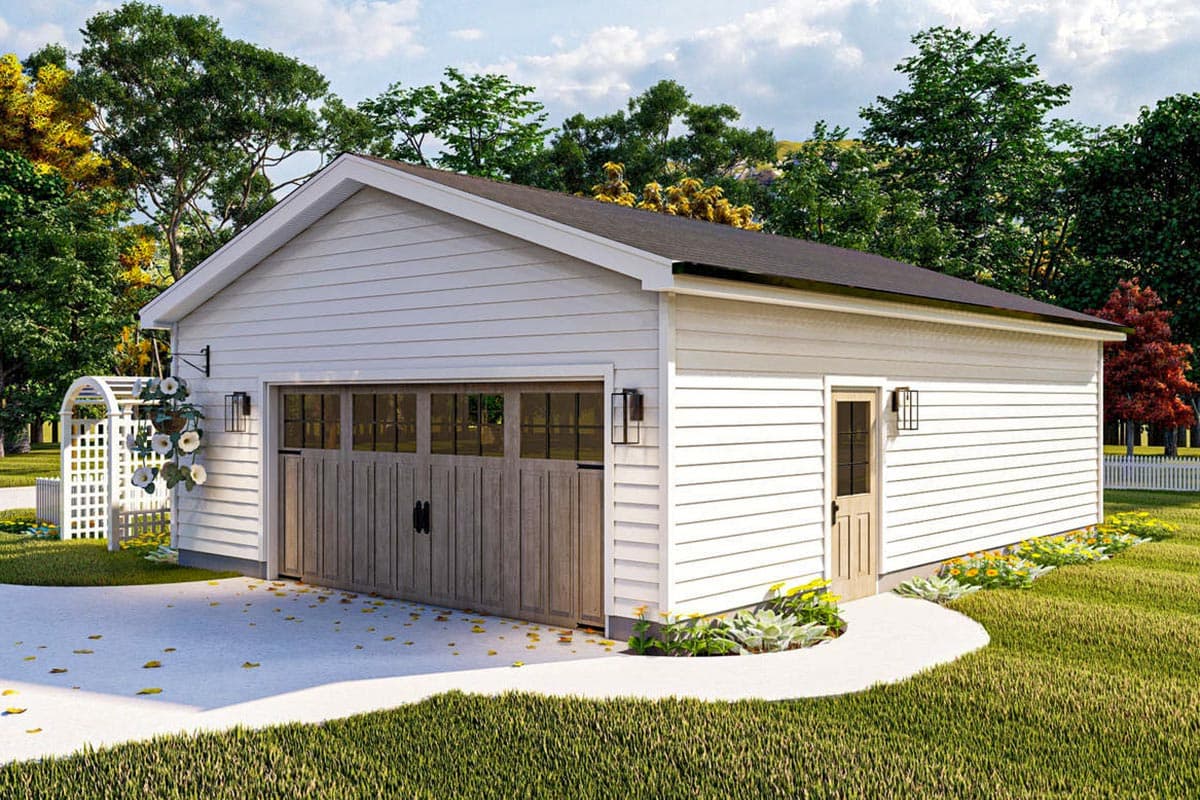 Plan 623119DJ: Detached Garage Plan with 24-foot by 32-foot Footprint - Image #4 - Traditional