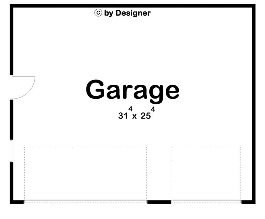 Plan 623121DJ: Traditional Style 3-Car Garage Plan on a 32-foot by 26' Footprint - Floor Plan - Main Level - Traditional
