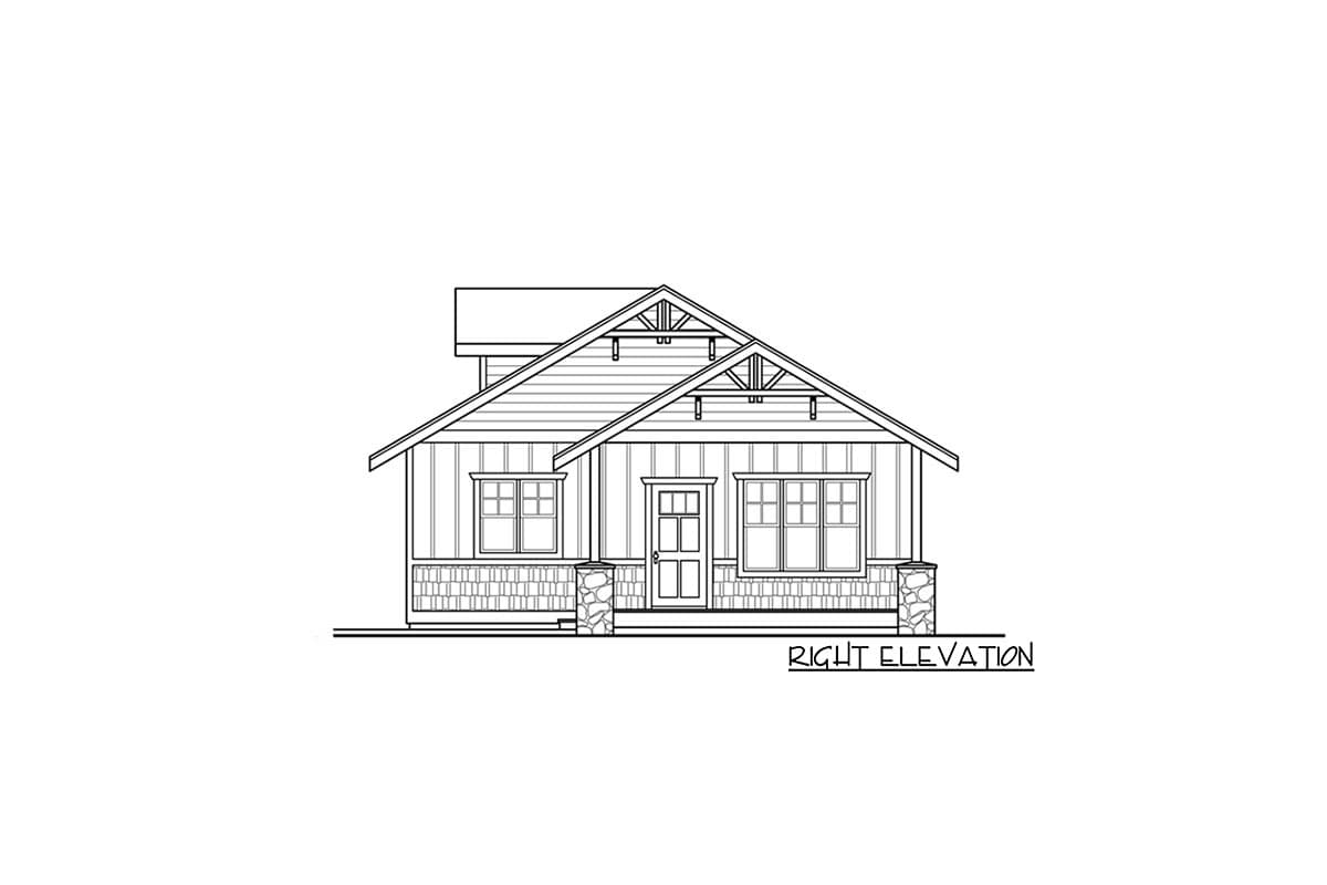 Plan 72346DA: 926 Sq. Ft. 2-Car Garage with 250 Sq. Ft. Heated Space - Image #4 - Country, Craftsman, Traditional
