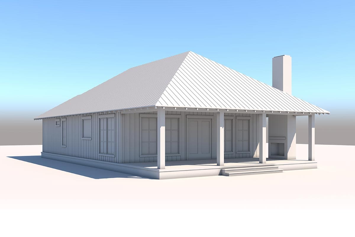 Plan 51919HZ: 3-Bedroom Lake House Plan with Large Covered Porches - Image #4 - Cabin, Cottage, Country, Southern, Southern Traditional, Traditional, Vacation