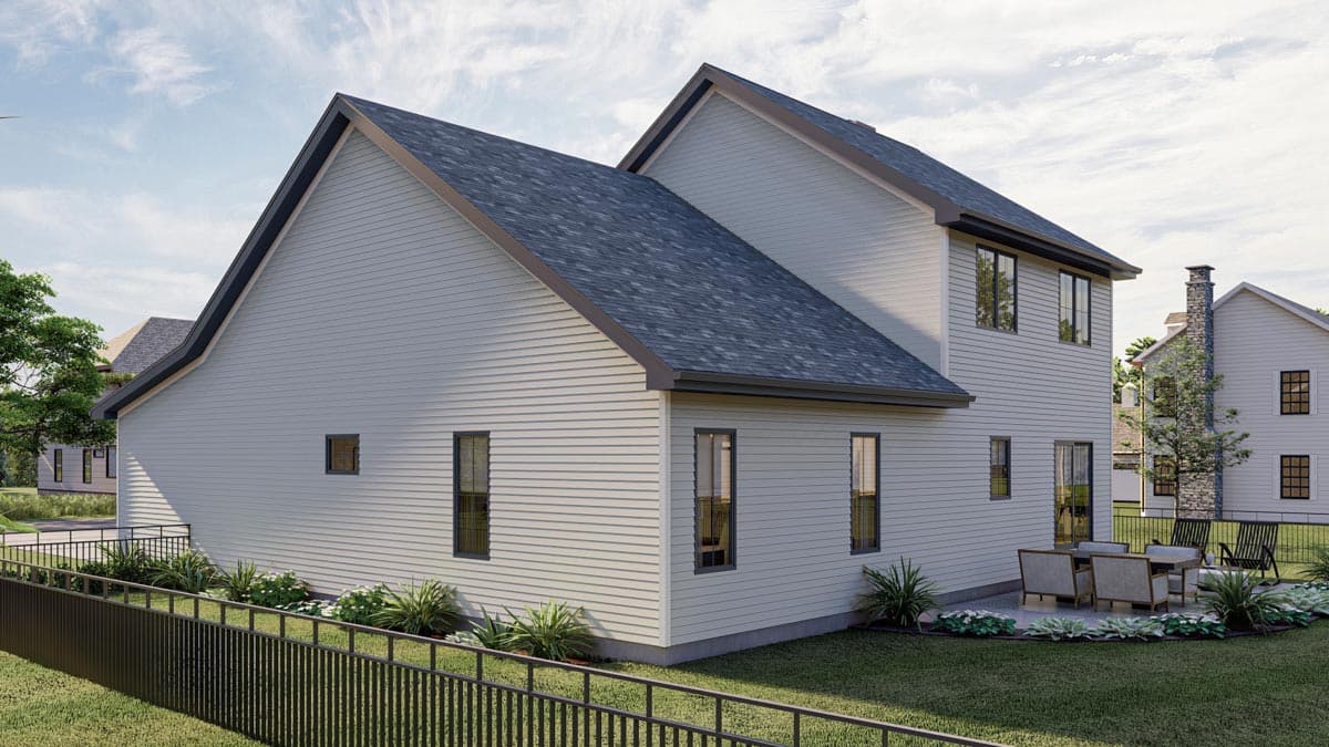 Plan 623123DJ: 4 Bed 2-Story Traditional House Plan with Vaulted Home Office - Image #6 - Craftsman, New American, Transitional