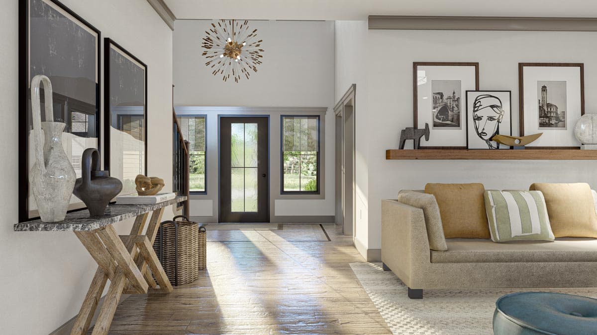 Plan 623123DJ: 4 Bed 2-Story Traditional House Plan with Vaulted Home Office - Image #10 - Craftsman, New American, Transitional