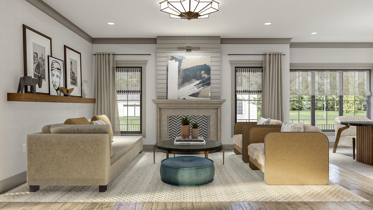 Plan 623123DJ: 4 Bed 2-Story Traditional House Plan with Vaulted Home Office - Image #11 - Craftsman, New American, Transitional