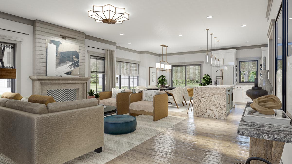 Plan 623123DJ: 4 Bed 2-Story Traditional House Plan with Vaulted Home Office - Image #14 - Craftsman, New American, Transitional