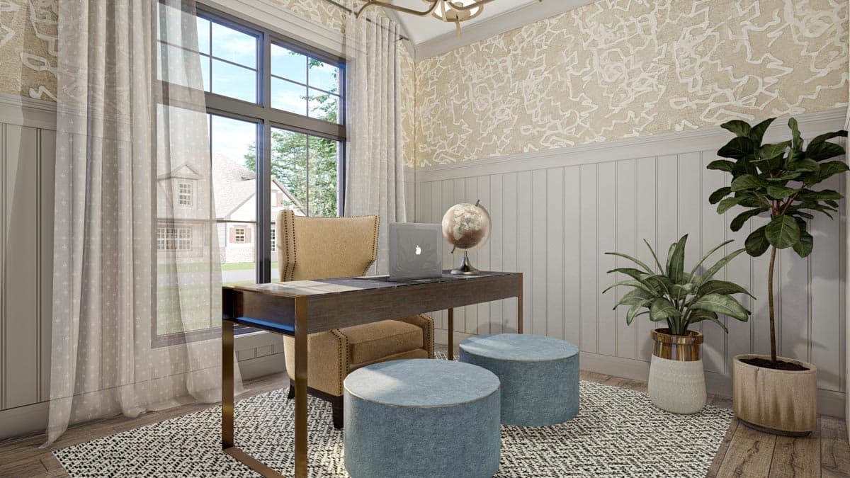 Plan 623123DJ: 4 Bed 2-Story Traditional House Plan with Vaulted Home Office - Image #21 - Craftsman, New American, Transitional