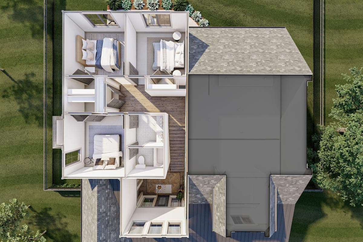 Plan 623123DJ: 4 Bed 2-Story Traditional House Plan with Vaulted Home Office - Image #27 - Craftsman, New American, Transitional