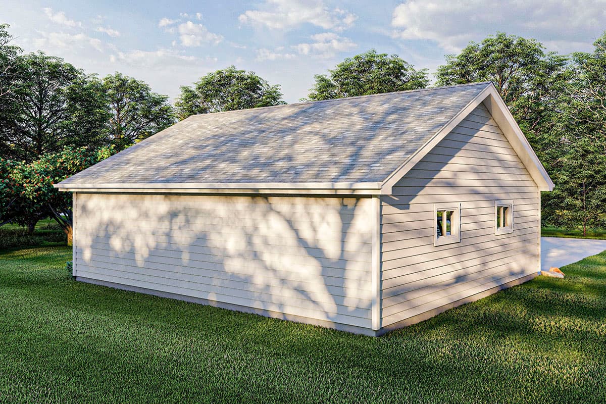 Plan 623124DJ: 780 Square Foot Detached Garage with Single 16-foot by 7-foot Overhead Door - Image #5 - Traditional