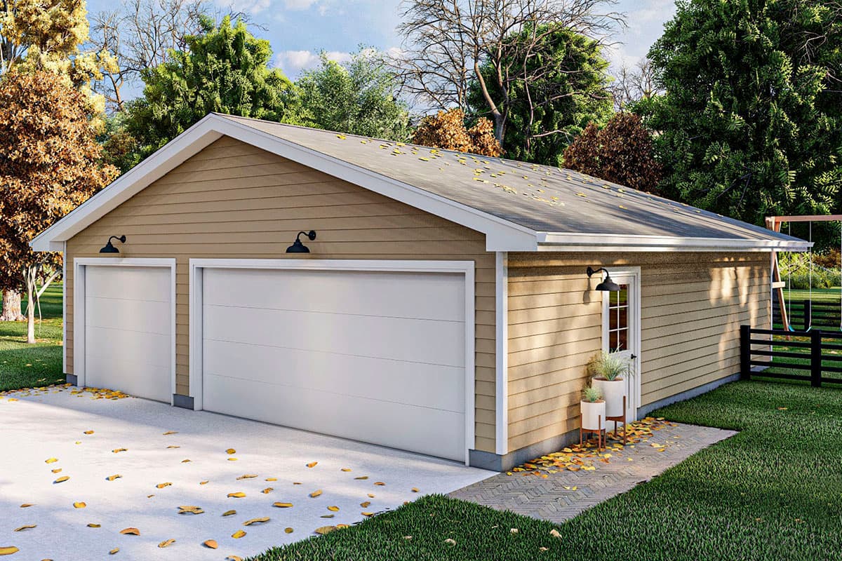 Plan 623125DJ: 960 Square Foot 3-Car Detached Garage Plan