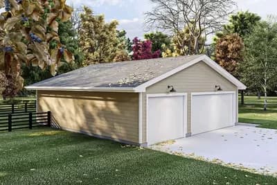 960 Square Foot 3-Car Detached Garage Plan