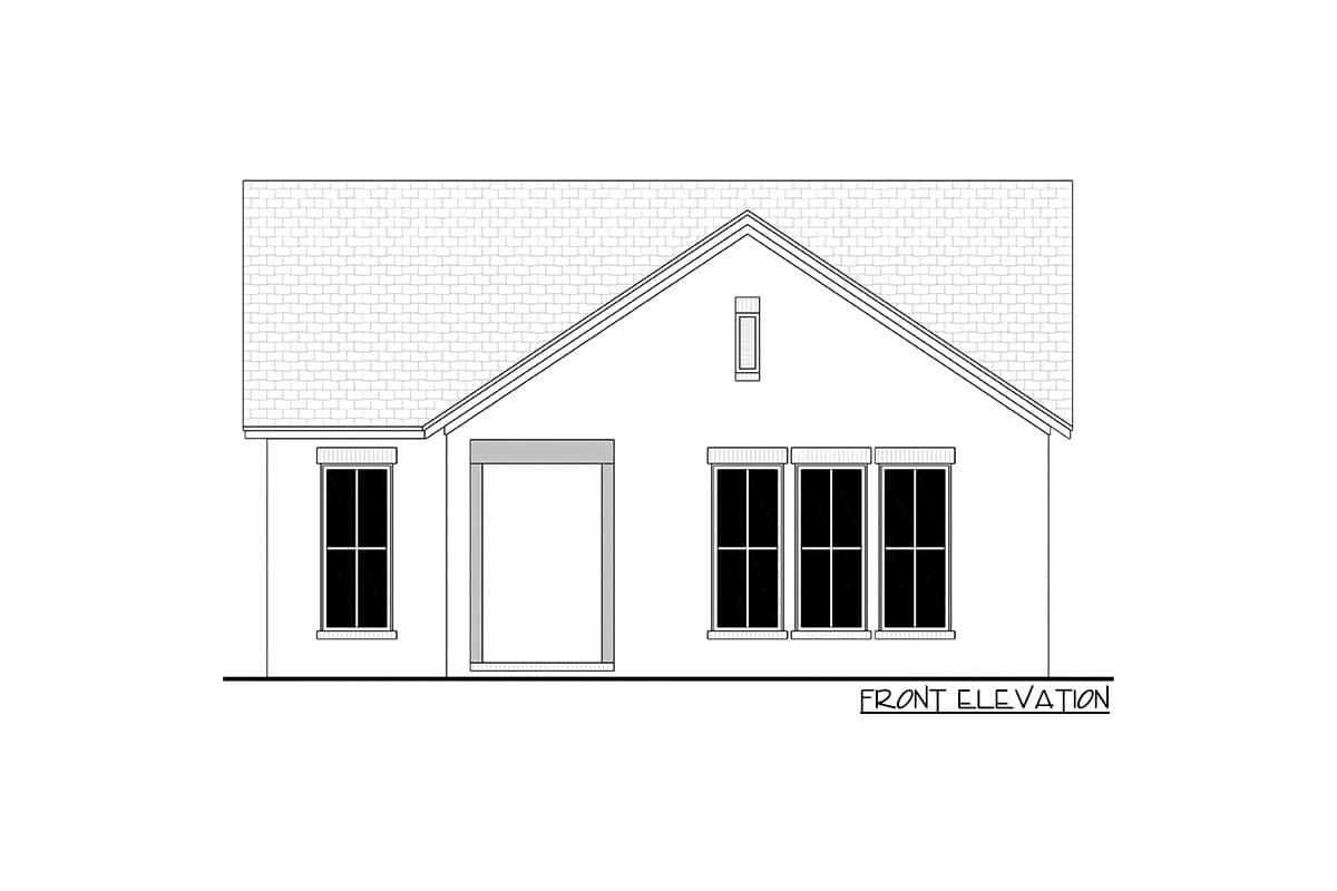 Plan 51920HZ: Modern Cottage House Plan Just Under 1200 Square Feet - Image #6 - Cottage, Southern, Traditional, Transitional