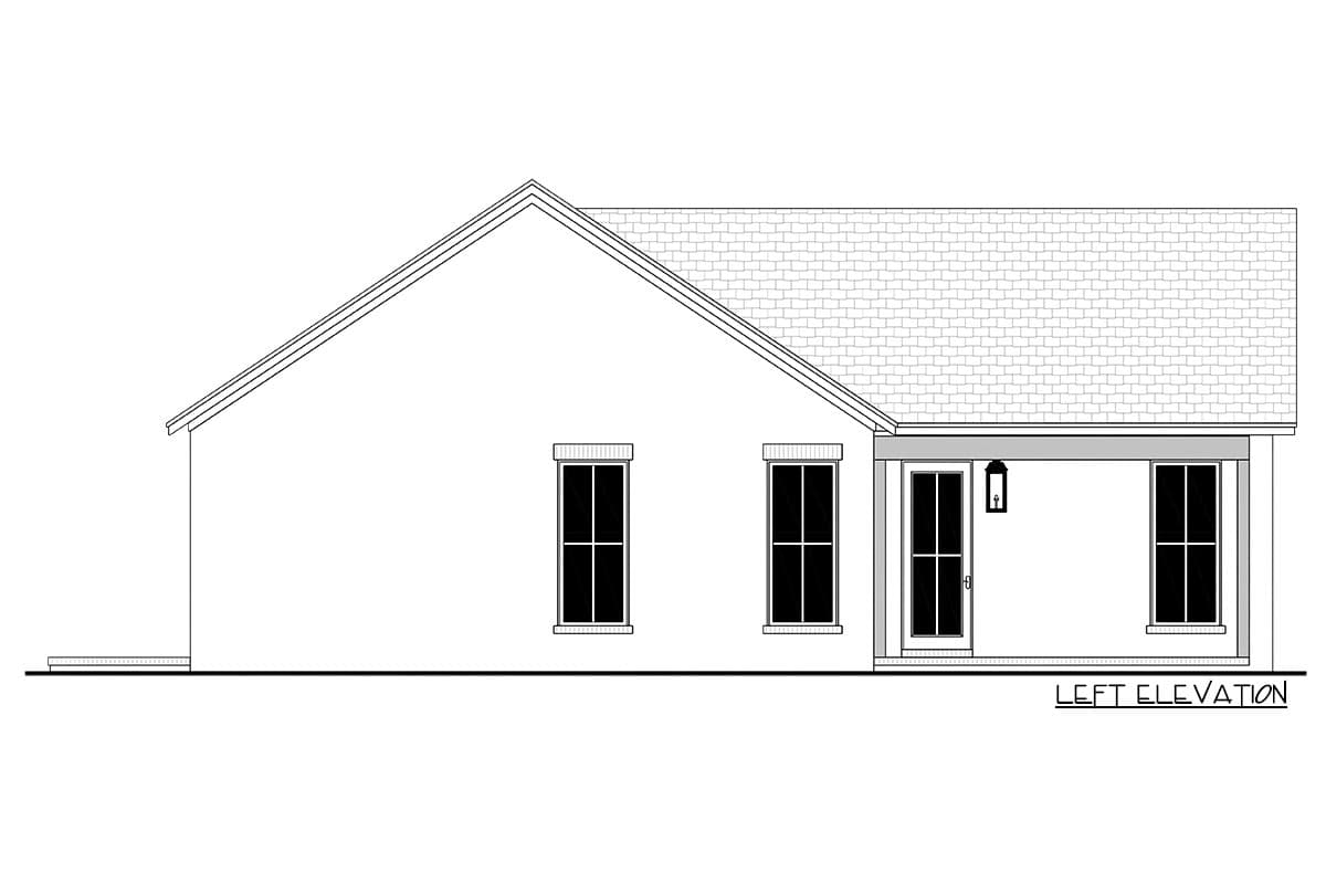 Plan 51920HZ: Modern Cottage House Plan Just Under 1200 Square Feet - Image #7 - Cottage, Southern, Traditional, Transitional