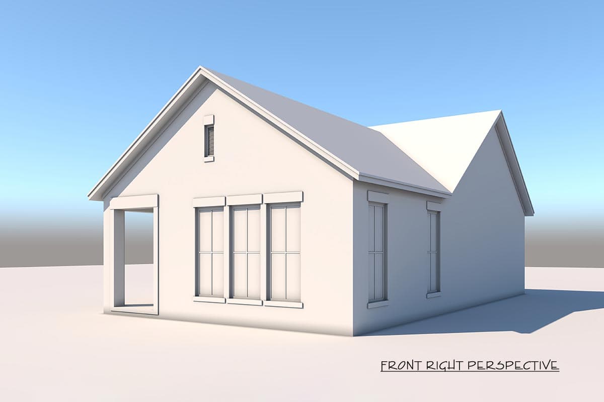 Plan 51920HZ: Modern Cottage House Plan Just Under 1200 Square Feet - Image #5 - Cottage, Southern, Traditional, Transitional
