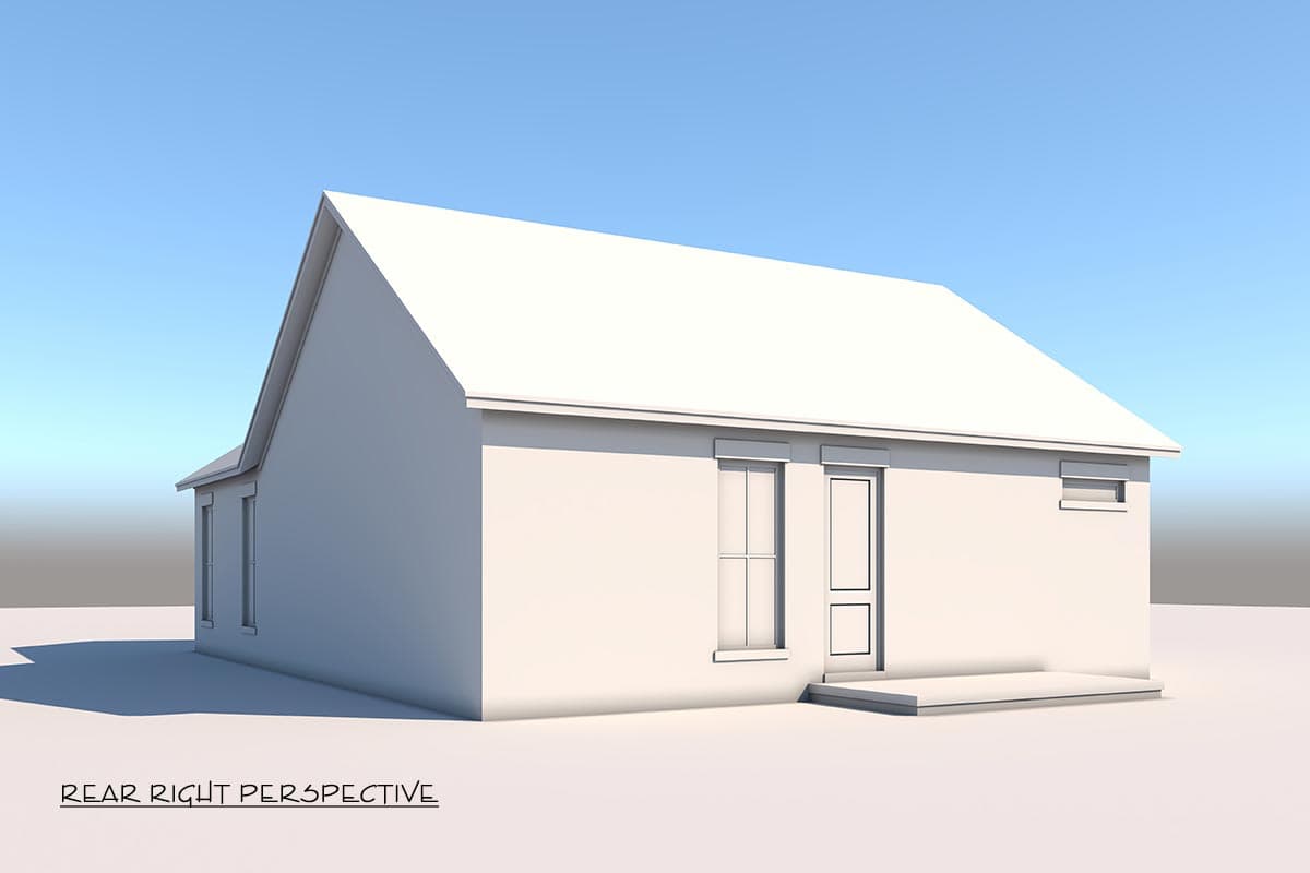 Plan 51920HZ: Modern Cottage House Plan Just Under 1200 Square Feet - Image #4 - Cottage, Southern, Traditional, Transitional