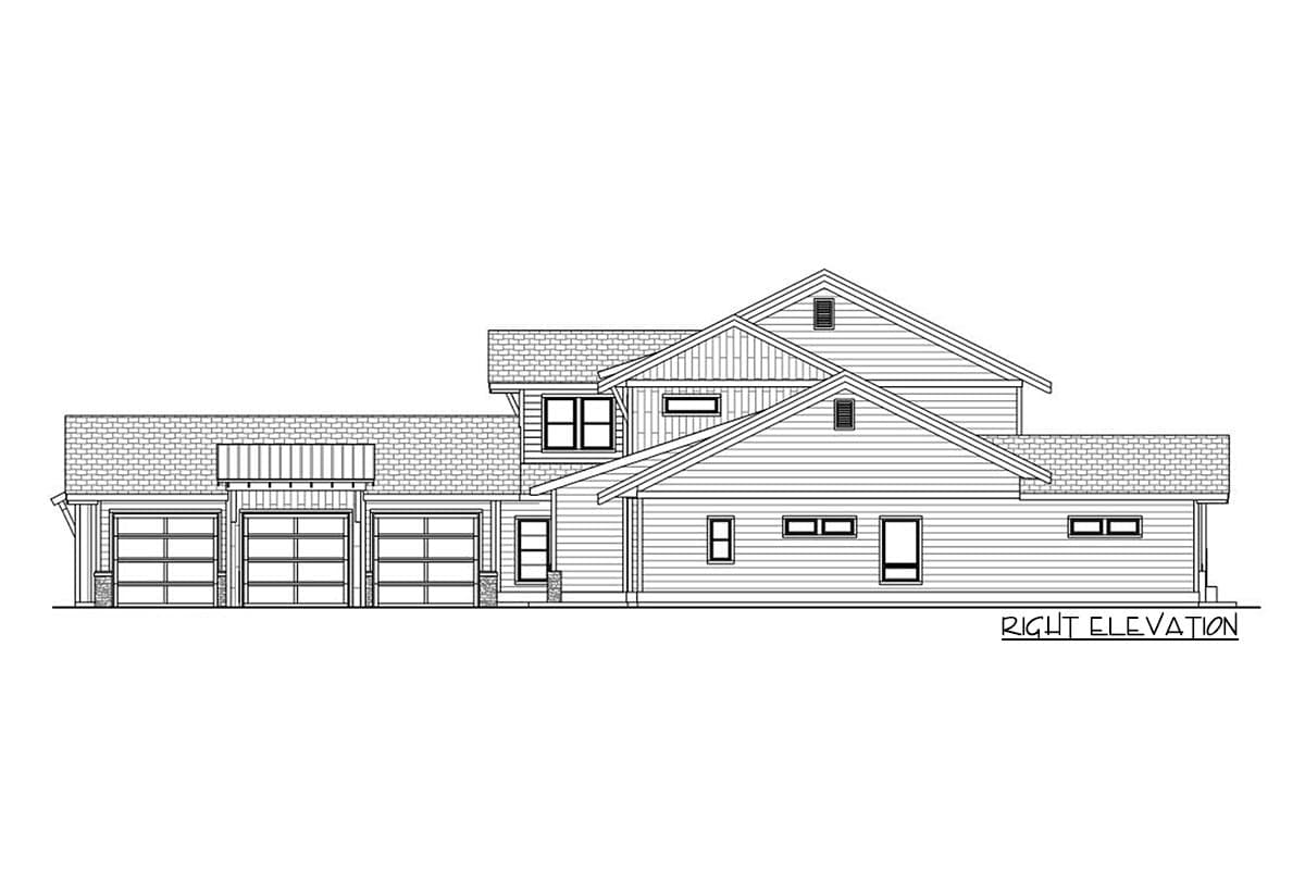 Plan 580005DFT: New American 2-Story House Plan with Office and Large Back Patio - Image #5 - Country, Farmhouse, Modern Farmhouse, New American, Rustic, Traditional