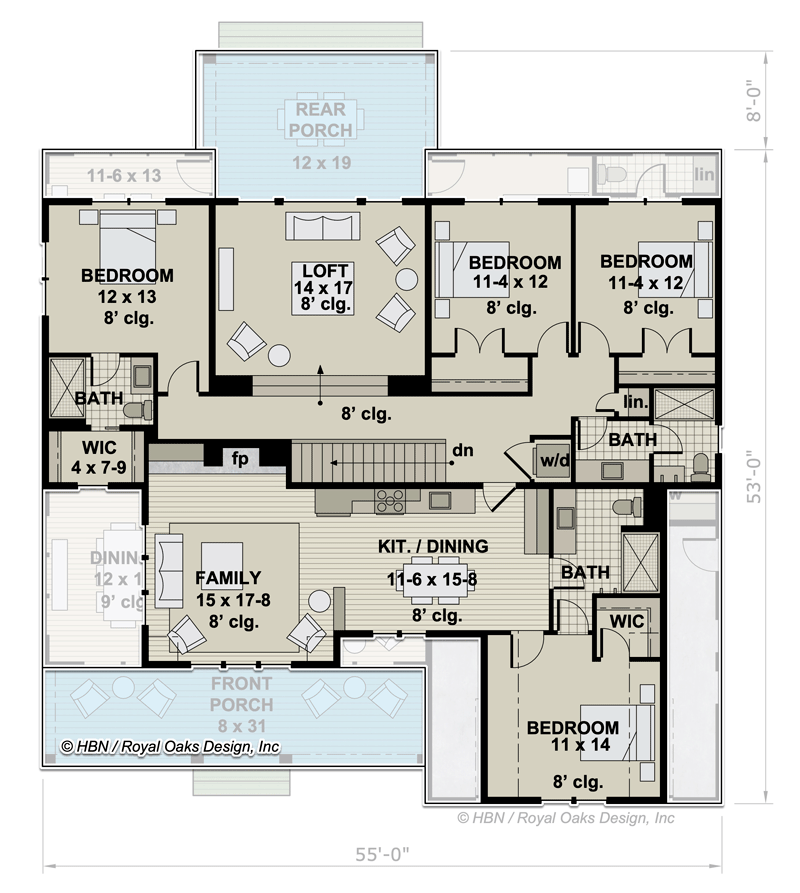Plan 14744RK: 5-Bed Modern Farmhouse with Upstairs In-Law Suite - Floor Plan - 2nd Floor - Country, Craftsman, Farmhouse, Modern Farmhouse, New American