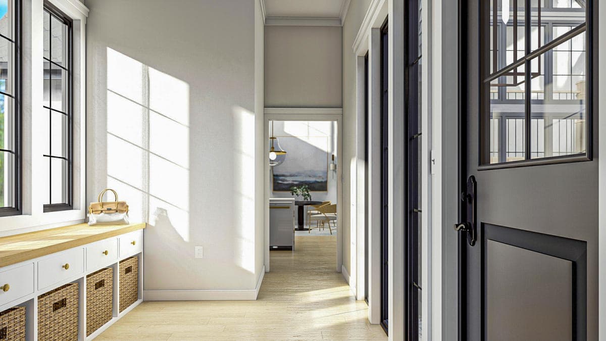 Plan 623126DJ: 2000 Sq Ft Modern Cottage-Style House Plan with Courtyard and Covered Porch - Image #10 - Cottage, European, French Country, Transitional