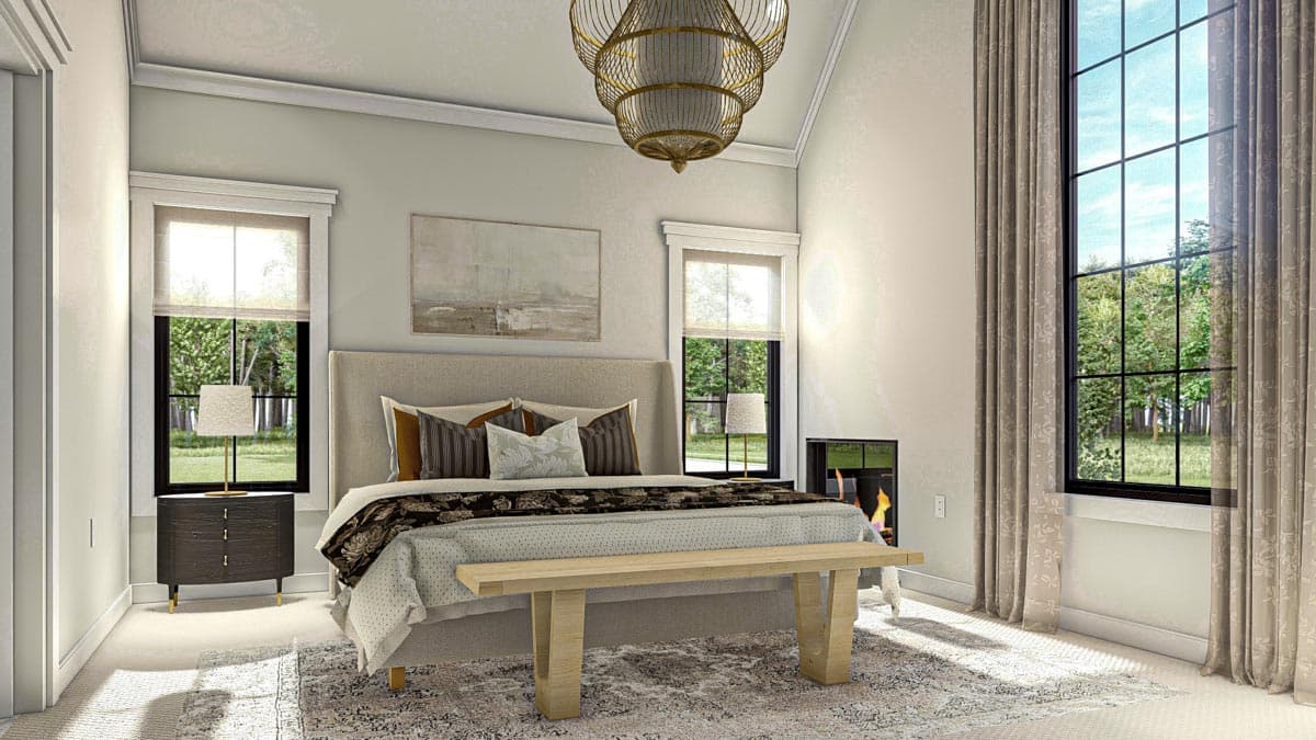 Plan 623126DJ: 2000 Sq Ft Modern Cottage-Style House Plan with Courtyard and Covered Porch - Image #11 - Cottage, European, French Country, Transitional