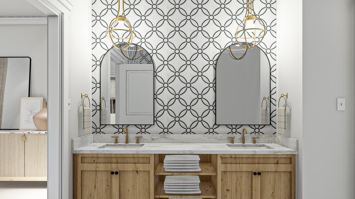 Plan 623126DJ: 2000 Sq Ft Modern Cottage-Style House Plan with Courtyard and Covered Porch - Image #12 - Cottage, European, French Country, Transitional