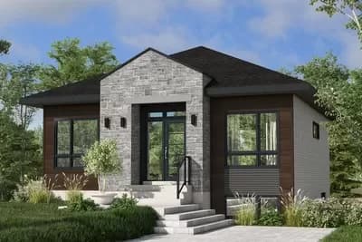 900 Square Foot 2 Bedroom Modern Cottage House Plan
