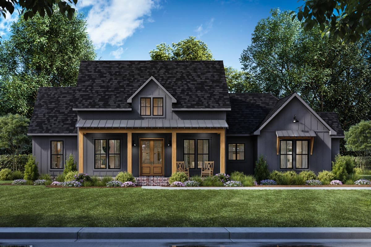 Plan 56526SM: 4-Bed Modern Farmhouse Plan with Split Bedroom Floor Plan - Image #9 - Cottage, Country, Craftsman, Farmhouse, Modern Farmhouse, New American, Traditional