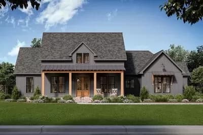 4-Bed Modern Farmhouse Plan with Split Bedroom Floor Plan