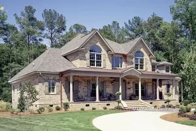 Traditional Farmhouse Plan with Main-floor Master Bedroom
