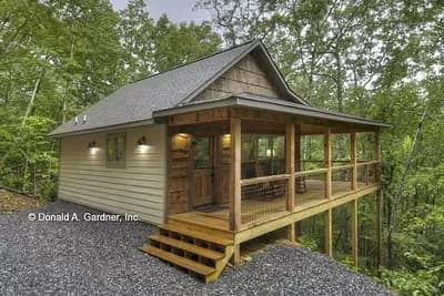 Tiny One Bedroom Cabin with Wraparound Porch