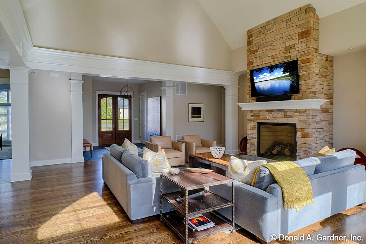 Plan 444354GDN: 3200 Square Foot One-Story Craftsman House Plan Designed for Rear Views - Image #12 - Country, Craftsman, Ranch