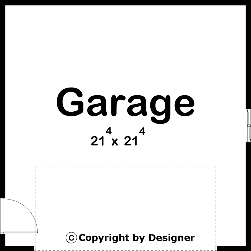 Plan 623130DJ: Detached 2-Car Garage with 16' Wide Door  - Floor Plan - Main Level - Country, Modern Farmhouse, Traditional