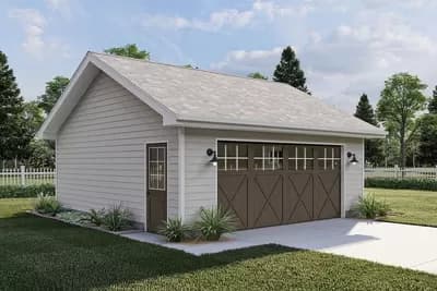 Detached 2-Car Garage with 16' Wide Door 