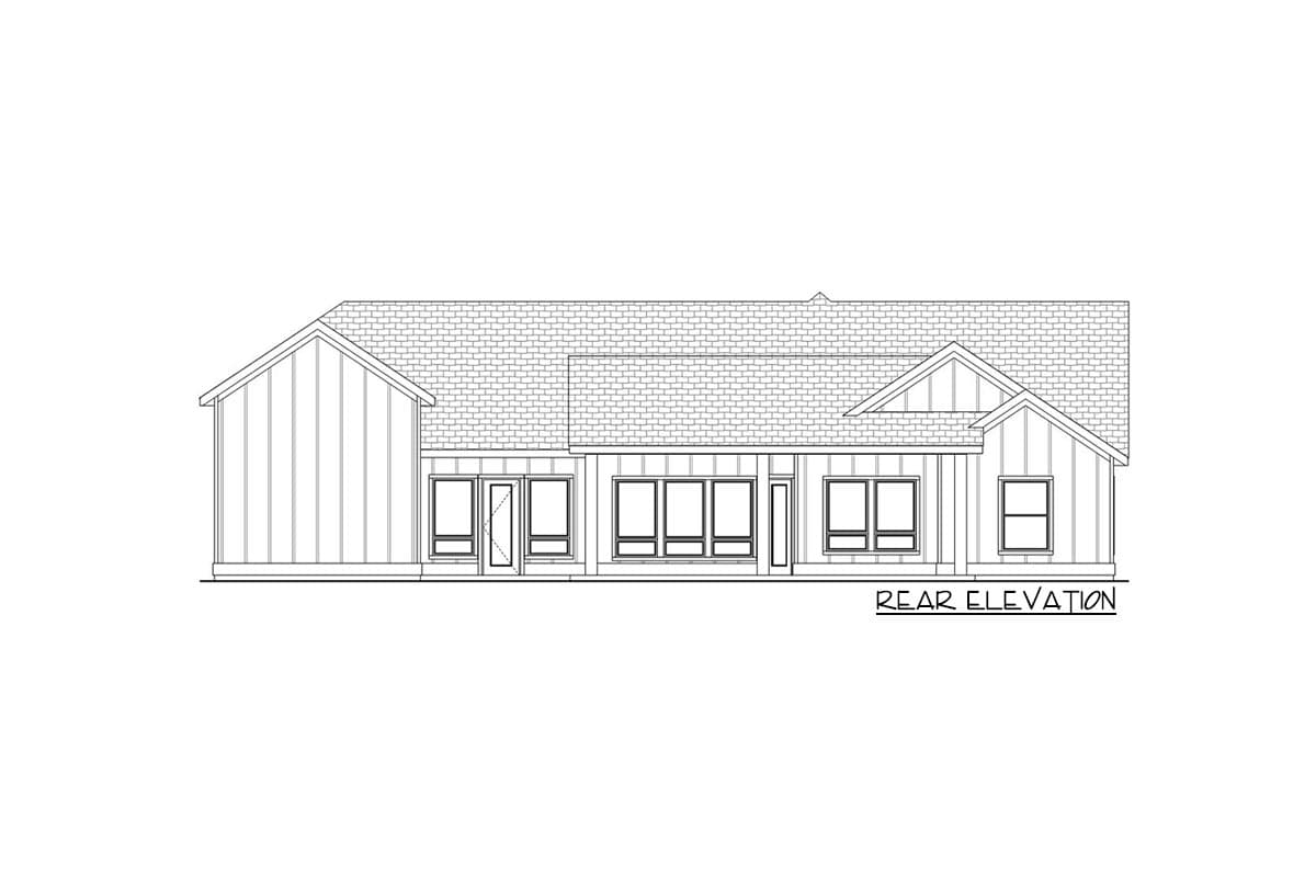 Plan 580009DFT: 3-Bed New American Ranch Home Plan with Home Office and RV Garage - 2741 Sq Ft - Image #4 - Country, Craftsman, New American, Ranch, Traditional