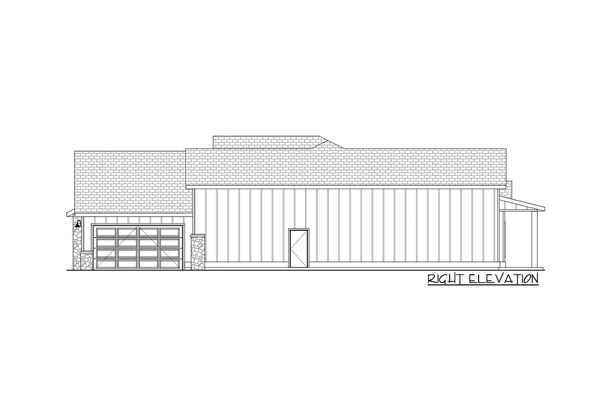 Plan 580009DFT: 3-Bed New American Ranch Home Plan with Home Office and RV Garage - 2741 Sq Ft - Image #5 - Country, Craftsman, New American, Ranch, Traditional