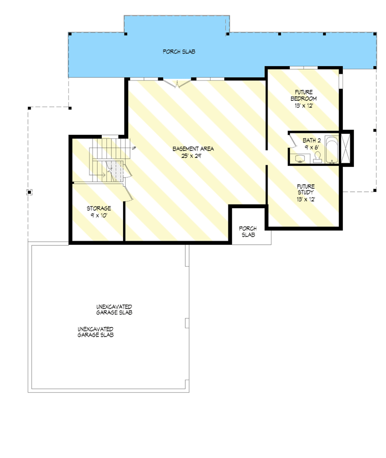 Plan 680011VR: 2120 Square Foot Modern Lake House Plan for a Rear Sloped Lot - Floor Plan - Optionally Finished Walkout Foundation - Contemporary, Mid Century Modern, Mountain, Northwest